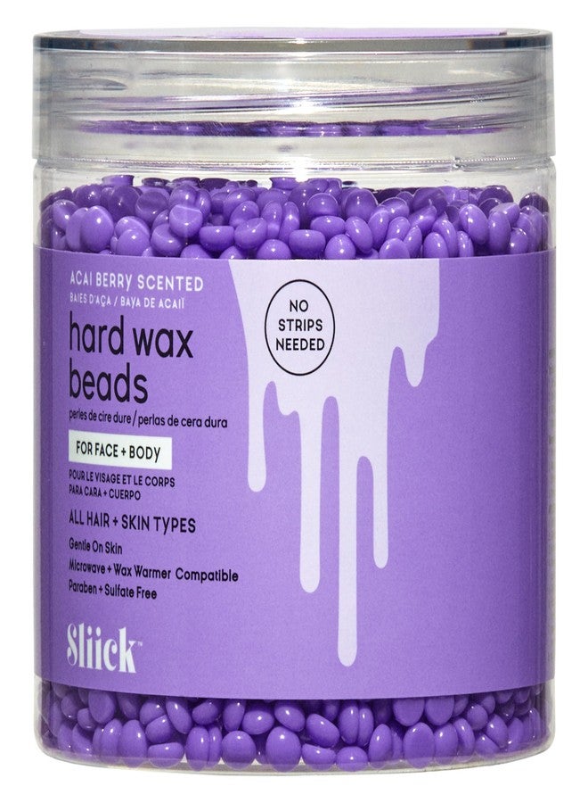 Sliick Hard Wax Beads for Sensitive Skin – Acai Berry, Stripless Waxing Beads for Face & Body Hair Removal, 8 oz - Image 1